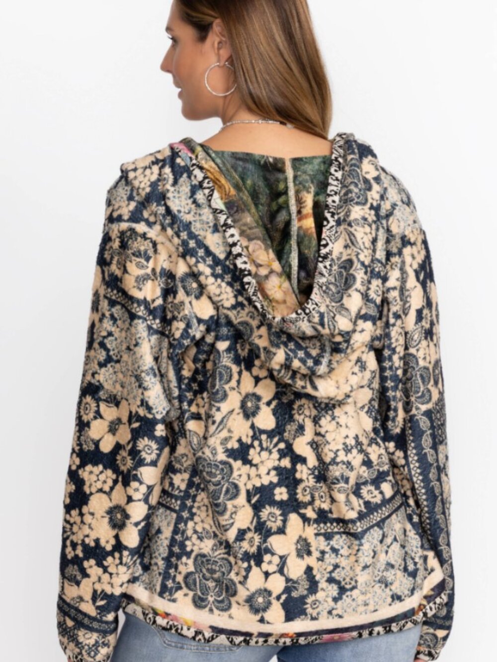 NWOT Johnny Was Joan Sherpa Jacket, Reversible, Rawi Scarf Print, XL - Picture 4 of 7